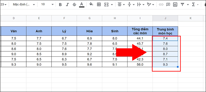 Cách kéo công thức nhanh trong Google Sheet đặt cho cả cột cực nhanh